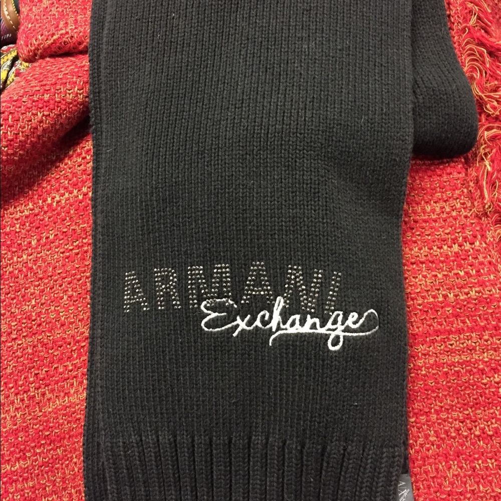 Armani Exchange dark brown winter scarf